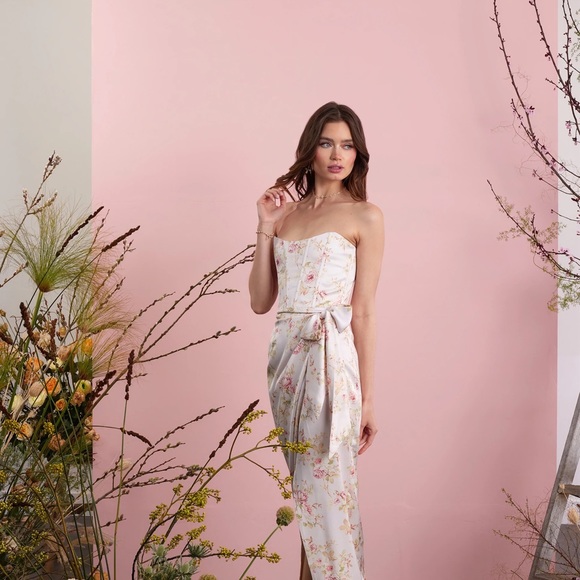 The June Dress in Pink Rose Print V Chapman - Picture 6 of 6